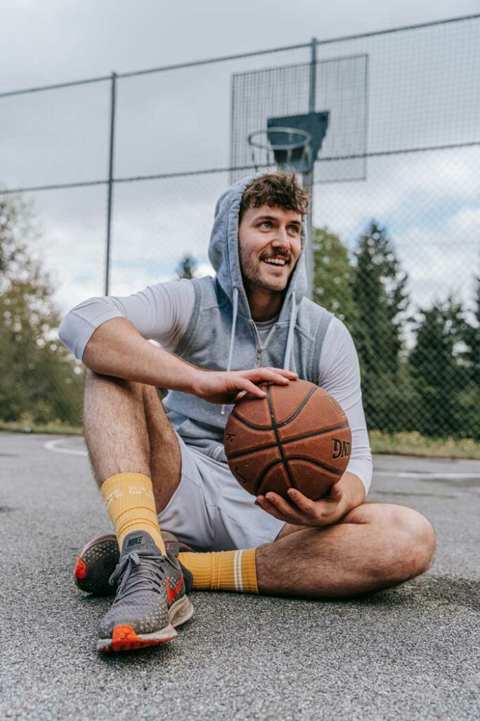 Gelbe Basketball Socken von Zwo