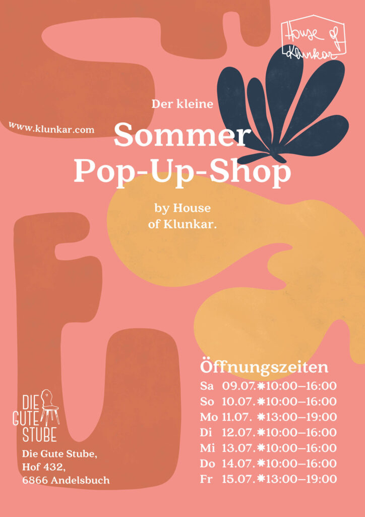 Sommer-Pop-Up-Store von House of Klunkar in der Guten Stube Andelsbuch.